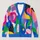 Vibrant Abstract Color-Block Shapes for Creative Everyday Layering and Casual Outings All-over Print Knitted Cardigan - 1