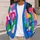 Vibrant Abstract Color-Block Shapes for Creative Everyday Layering and Casual Outings All-over Print Knitted Cardigan - 5