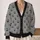 Black Jack-O'-Lantern Faces for Halloween Parties and Cozy Autumn Season Celebrations All-over Print Knitted Cardigan - 2