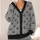 Black Jack-O'-Lantern Faces for Halloween Parties and Cozy Autumn Season Celebrations All-over Print Knitted Cardigan - 4