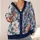 Blue Watercolor Floral Blooms for Relaxed Autumn Layering and Casual Weekend Outings All-over Print Knitted Cardigan - 4