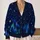 Colorful Evergreen Forest Beneath Cosmic Stars For Festive Winter Layering Everyday Style All-over Print Knitted Cardigan - 2