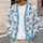Snowmen And Blue Ornaments For Cozy Christmas Cheer, Winter Holidays, And Layering All-over Print Knitted Cardigan - 5