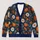 Navy Pumpkin Daisy Motif for Cozy Autumn Layering and Halloween Gatherings for Women All-over Print Knitted Cardigan - 1