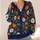 Navy Pumpkin Daisy Motif for Cozy Autumn Layering and Halloween Gatherings for Women All-over Print Knitted Cardigan - 4