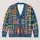 Colorful Folk Patchwork Medallions for Cozy Fall Layering and Everyday Style All-over Print Knitted Cardigan - 1
