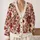 Burgundy Daisy and Rose Blooms for Cozy Autumn Layering and Everyday Style All-over Print Knitted Cardigan - 2