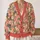 Coral Vintage Floral Motif for Cozy Autumn Layering and Everyday Wear All-over Print Knitted Cardigan - 2