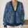 Blue Paisley Floral Motif for Relaxed Weekend Layering and Youthful Everyday Wardrobes All-over Print Knitted Cardigan - 2