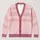 Blush Pink Looping Stripes for Soft Everyday Style and Whimsical Layering All-over Print Knitted Cardigan - 1