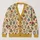 Botanical Honeycomb Flowers for Autumn Layering, Women's Cottagecore Everyday Style All-over Print Knitted Cardigan - 1