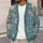 Teal Cherry Blossom Branches for Cozy Autumn Layering and Everyday Botanical Style All-over Print Knitted Cardigan - 5