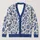 Indigo Floral Birds For Autumn Layering And Everyday Cottage Style Wardrobe Appeal All-over Print Knitted Cardigan - 1