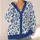 Indigo Floral Birds For Autumn Layering And Everyday Cottage Style Wardrobe Appeal All-over Print Knitted Cardigan - 4