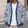 Indigo Floral Birds For Autumn Layering And Everyday Cottage Style Wardrobe Appeal All-over Print Knitted Cardigan - 5