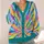 Rainbow Radiating Stripes for Colorful Everyday Layering and Festival Weekend Style All-over Print Knitted Cardigan - 4