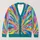Rainbow Radiating Stripes for Colorful Everyday Layering and Festival Weekend Style All-over Print Knitted Cardigan - 1
