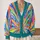 Rainbow Radiating Stripes for Colorful Everyday Layering and Festival Weekend Style All-over Print Knitted Cardigan - 2