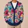 Vibrant Multicolor Floral Blooms For Autumn Layering And Everyday Women's Style All-over Print Knitted Cardigan - 6