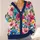 Vibrant Multicolor Floral Blooms For Autumn Layering And Everyday Women's Style All-over Print Knitted Cardigan - 4