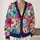 Vibrant Multicolor Floral Blooms For Autumn Layering And Everyday Women's Style All-over Print Knitted Cardigan - 2