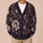 Gothic White Rose Swirls for Dark Academia Layering Teens Alternative Style All-over Print Knitted Cardigan - 6