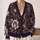 Gothic White Rose Swirls for Dark Academia Layering Teens Alternative Style All-over Print Knitted Cardigan - 2