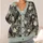 Black Crows and Ivory Roses for Moody Halloween Layering and Gothic Autumn Style All-over Print Knitted Cardigan - 4