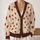 Ladybug Oatmeal Motifs For Casual Layering And Everyday Nature Style For Women Gift All-over Print Knitted Cardigan - 2