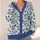 Indigo Botanical Blossoms For Relaxed Spring Layering And Everyday Women’s Wardrobe All-over Print Knitted Cardigan - 4