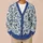 Indigo Botanical Blossoms For Relaxed Spring Layering And Everyday Women’s Wardrobe All-over Print Knitted Cardigan - 6
