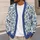 Indigo Botanical Blossoms For Relaxed Spring Layering And Everyday Women’s Wardrobe All-over Print Knitted Cardigan - 5
