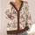 Pink Blossom Cottage Garden Scene for Spring Layering Women's Country Style All-over Print Knitted Cardigan - 4
