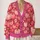 Pink Pumpkin Daisy Motifs for Cozy Autumn Layering and Casual Everyday Wear for Women All-over Print Knitted Cardigan - 2