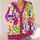 Colorful Abstract Graffiti Lines for Casual Layering and Creative Streetwear Women All-over Print Knitted Cardigan - 4