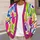 Colorful Abstract Graffiti Lines for Casual Layering and Creative Streetwear Women All-over Print Knitted Cardigan - 5