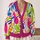 Colorful Abstract Graffiti Lines for Casual Layering and Creative Streetwear Women All-over Print Knitted Cardigan - 2