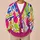 Colorful Abstract Graffiti Lines for Casual Layering and Creative Streetwear Women All-over Print Knitted Cardigan - 6