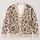 Brown Botanical Florals For Relaxed Everyday Layering, Women's Vintage-Inspired Style All-over Print Knitted Cardigan - 1