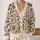 Brown Botanical Florals For Relaxed Everyday Layering, Women's Vintage-Inspired Style All-over Print Knitted Cardigan - 2