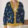 Celestial Moons And Stars For Bohemian Everyday Layering, Women’s Night-Sky Style All-over Print Knitted Cardigan - 2