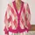 Pink Argyle Diamond Motif for Preppy Campus Layering and Everyday Weekend Style All-over Print Knitted Cardigan - 2