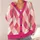 Pink Argyle Diamond Motif for Preppy Campus Layering and Everyday Weekend Style All-over Print Knitted Cardigan - 4