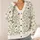 Daisy Bee Meadow Motifs for Relaxed Garden Days and Nature Inspired Layering All-over Print Knitted Cardigan - 4