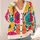 Colorful Retro Floral Blooms for Cheerful Spring Summer Everyday Layering All-over Print Knitted Cardigan - 4