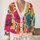 Colorful Retro Floral Blooms for Cheerful Spring Summer Everyday Layering All-over Print Knitted Cardigan - 2