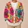 Colorful Retro Floral Blooms for Cheerful Spring Summer Everyday Layering All-over Print Knitted Cardigan - 6