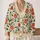 Cream Botanical Blooms for Relaxed Everyday Spring and Summer Outings and Layering All-over Print Knitted Cardigan - 2
