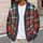 Retro Coral Plaid Style for Autumn Layering and Casual Weekend Outfits All-over Print Knitted Cardigan - 5