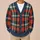 Retro Coral Plaid Style for Autumn Layering and Casual Weekend Outfits All-over Print Knitted Cardigan - 6